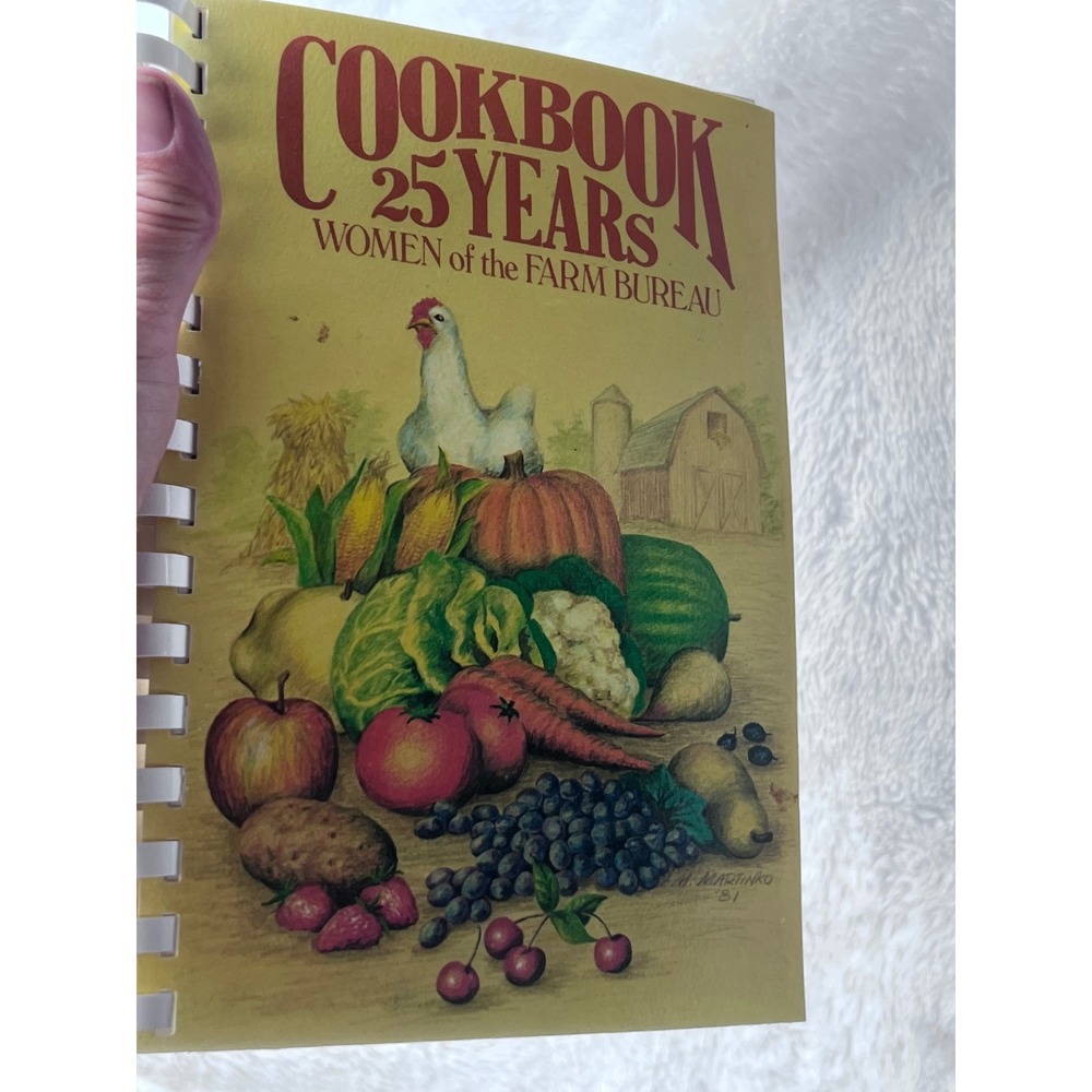 Vintage Unisex Farm Bureau 25 Years Cookbook OS Yellow